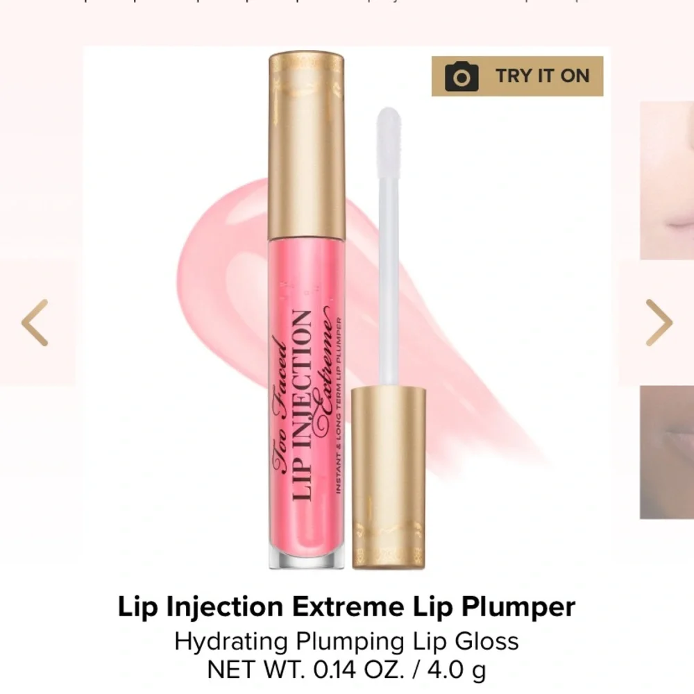 Too Faced Lip Injection Extreme Hydrating Lip gloss Plumper bubblegum yum pink
